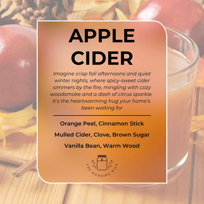 THE DANCING WICK CANDLES - Get Cozy | Amber Soy Candle | 4 oz, 9 oz | Apple Cider Scent