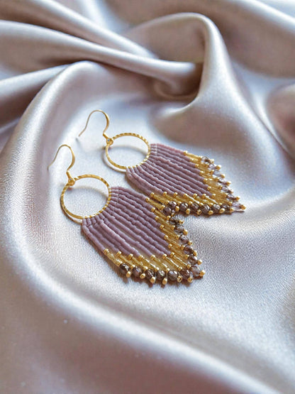 Mountain Sun Creations - Glimmer - Elegant Monochromatic Fringe Earrings