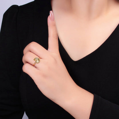 Aim Eternal - 24K Gold Filled Shell Pearl Adjustable Ring | U-421