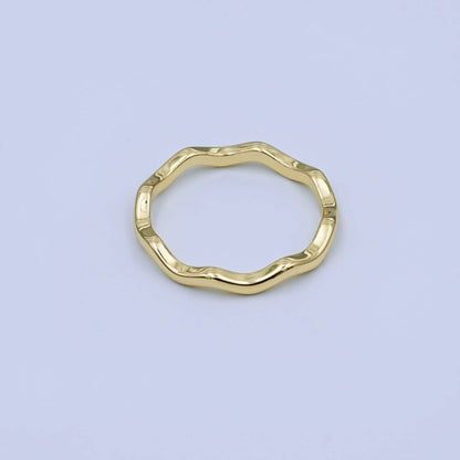 Aim Eternal - 24K Gold Filled Minimalist Wave Band Ring | O850