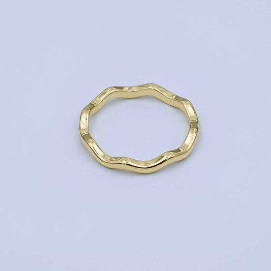 Aim Eternal - 24K Gold Filled Minimalist Wave Band Ring | O850