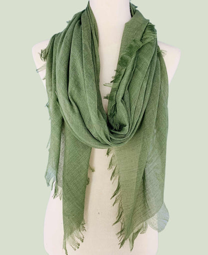 JC Sunny Fashion - 10 Colors-Soft As Cashmere Oversized Solid Frayed Scarf