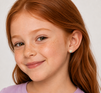 JaxKelly - Heart Enamel Flat Back Kids Earrings