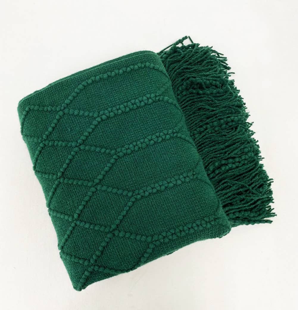 Fennco Styles - Rhombus Diamond Knit 50x60 Inch Throw Blanket