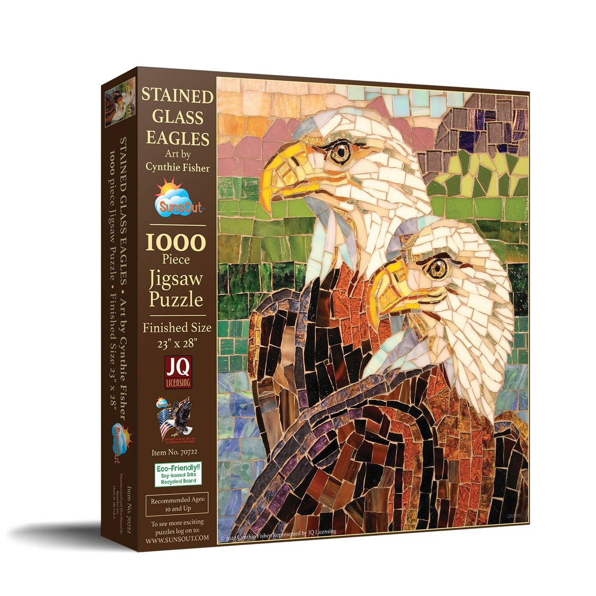SunsOut - 0394 Stained Glass Eagles  1000 pc Puzzle