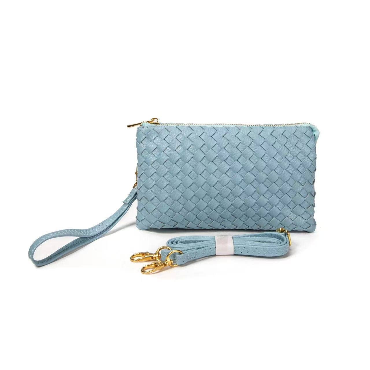 MiMi Wholesale - 7050 Kathy Woven Three Compartment Clutch/Crossbody Bag