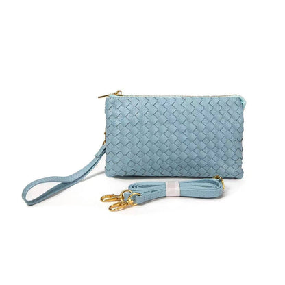 MiMi Wholesale - 7050 Kathy Woven Three Compartment Clutch/Crossbody Bag