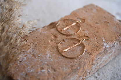 Cecelia Designs Jewelry - Hepburn Pearl or Gold Beaded Drop Hoop Earrings