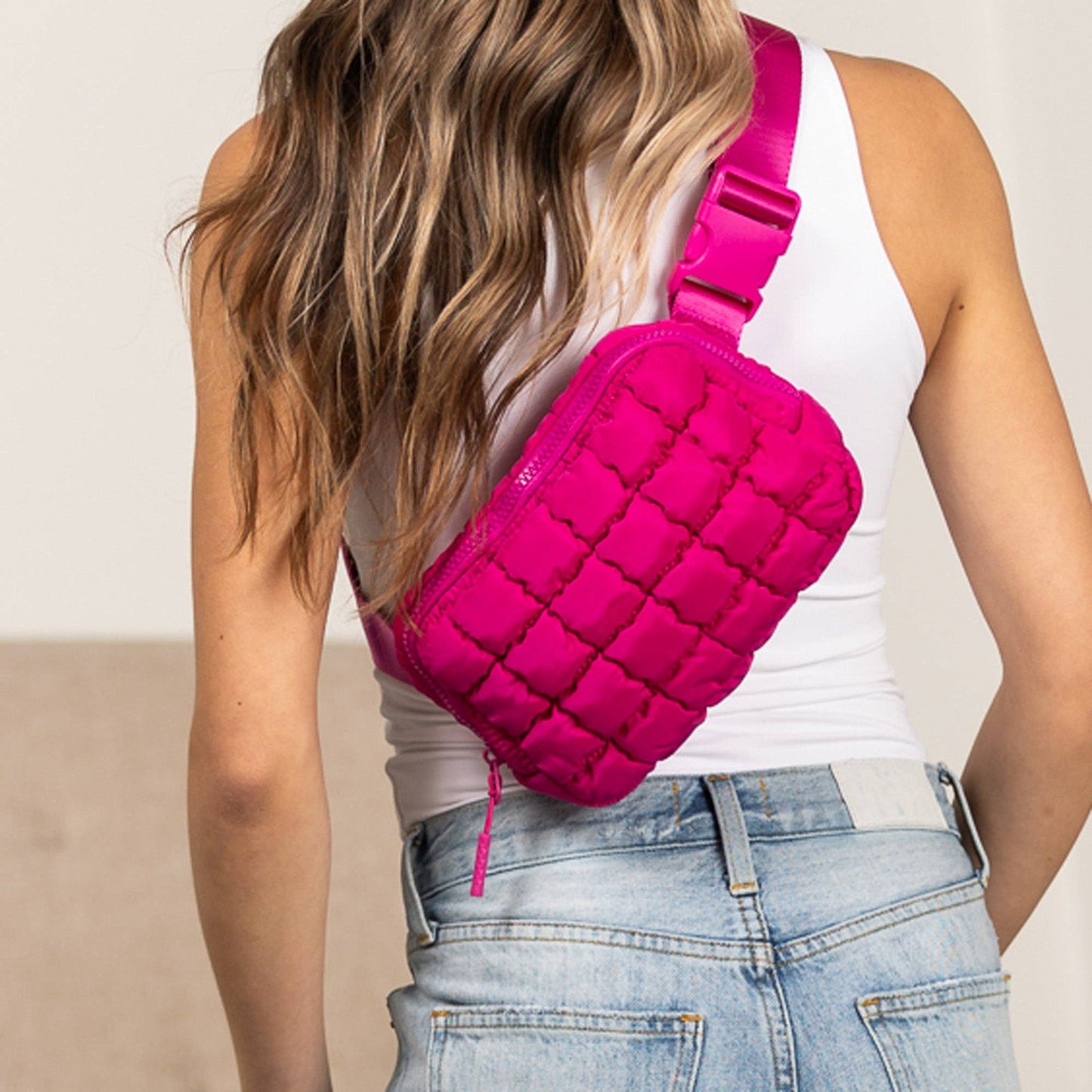 Aili's Corner - Evyn Quilted Puffer Sling Crossbody Belt Bum Fanny Waist Bag