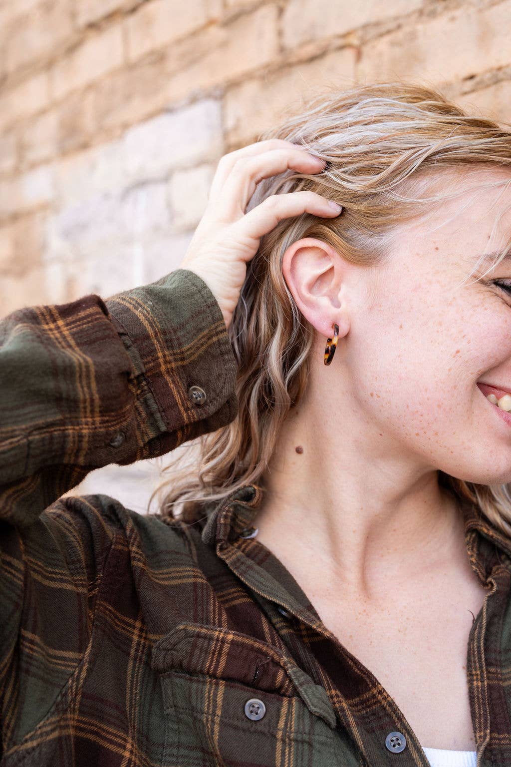 Spiffy & Splendid - Cam Mini Hoops - Tortoise //  Earrings, Jewelry