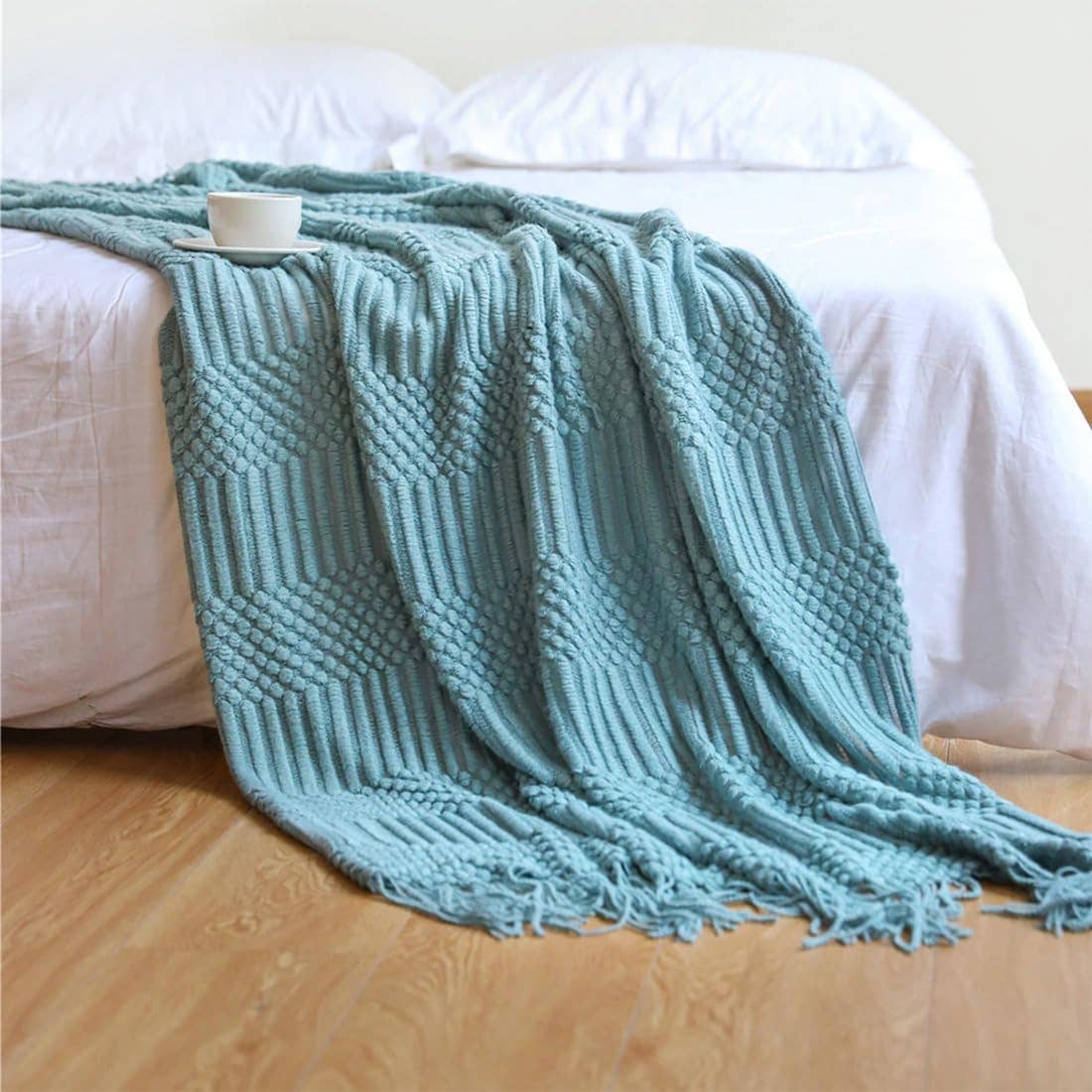 Fennco Styles - Waffle Stripe 50x60 Inch Throw Blanket