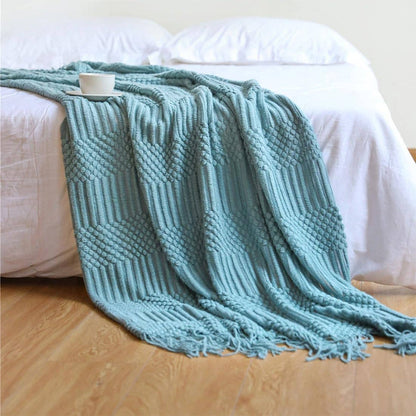 Fennco Styles - Waffle Stripe 50x60 Inch Throw Blanket