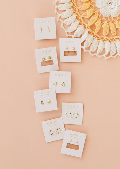JaxKelly - Minimalist - Spiral - Gold Earrings