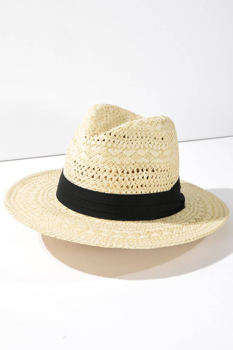 Urbanista - Panama Hat with Black Tucked Ribbon