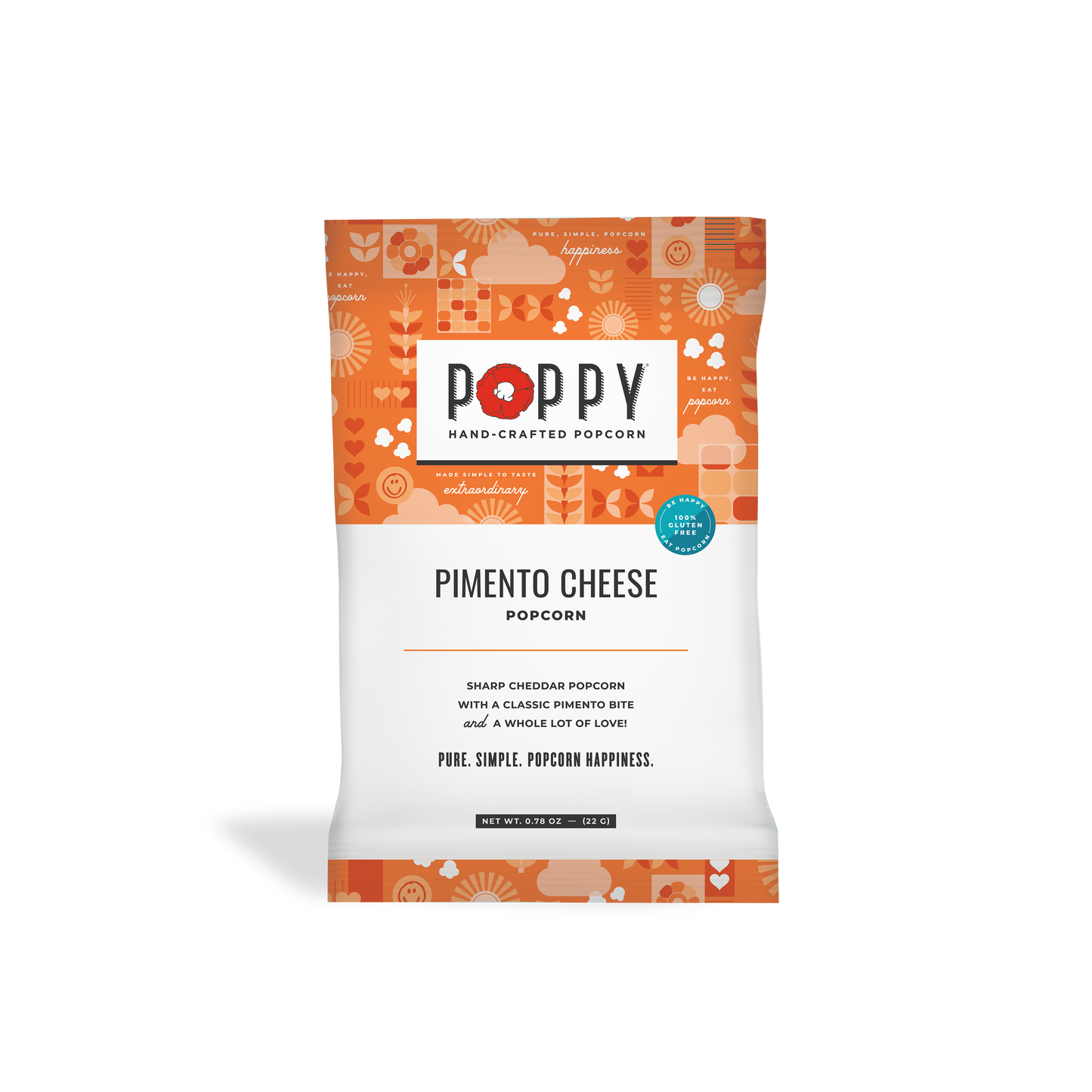 Poppy Hand-Crafted Popcorn - Pimento Cheese Snack Bag