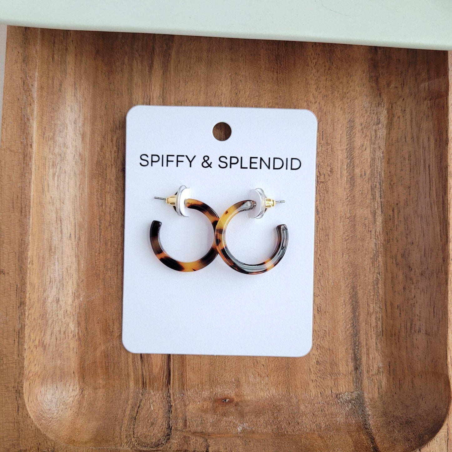 Spiffy & Splendid - Cam Mini Hoops - Tortoise //  Earrings, Jewelry