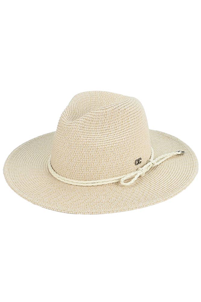 Hana - C.C Leather String Rope Band Paper Panama Hat