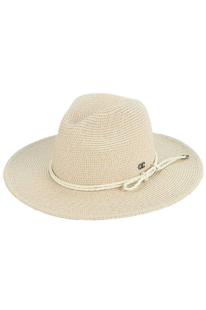 Hana - C.C Leather String Rope Band Paper Panama Hat