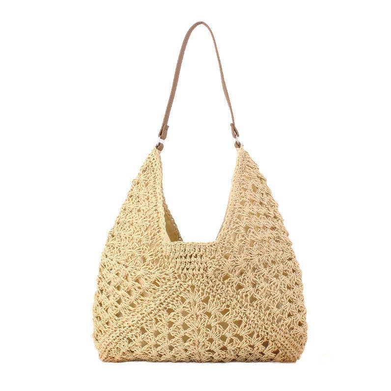 Aili's Corner - Dahlia Woven Straw Shoulder Bag