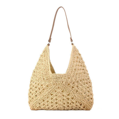 Aili's Corner - Dahlia Woven Straw Shoulder Bag