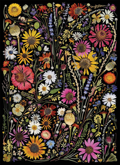 Outset Games and Cobble Hill Puzzles - Flower Press: Happiness 1000pc Puzzle