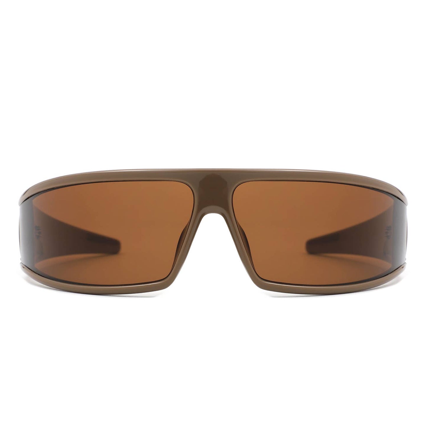 Cramilo Eyewear - Sport Shield Patterned Temples Wraparound Sunglasses