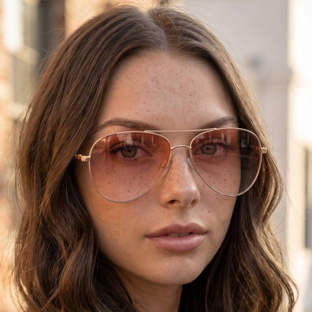 Anarchy Street - Metal Frame Aviator Gradient Lens Sunglasses