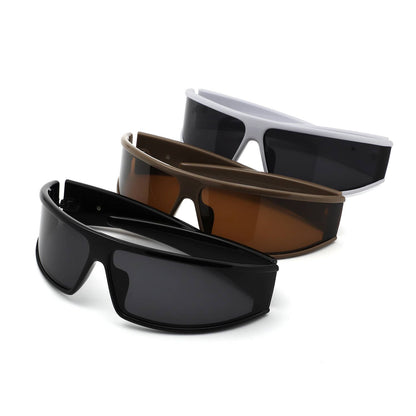 Cramilo Eyewear - Sport Shield Patterned Temples Wraparound Sunglasses