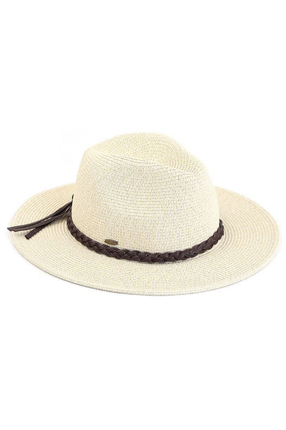 Hana - C.C Straw Panama Hat with Tied Ribbon