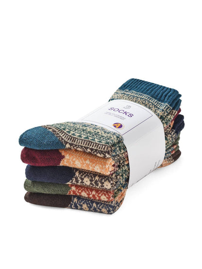 Funkyrel® Atzbranding Limited - Rufia - 5 Pairs Unisex Bohemian Wool Blend Socks
