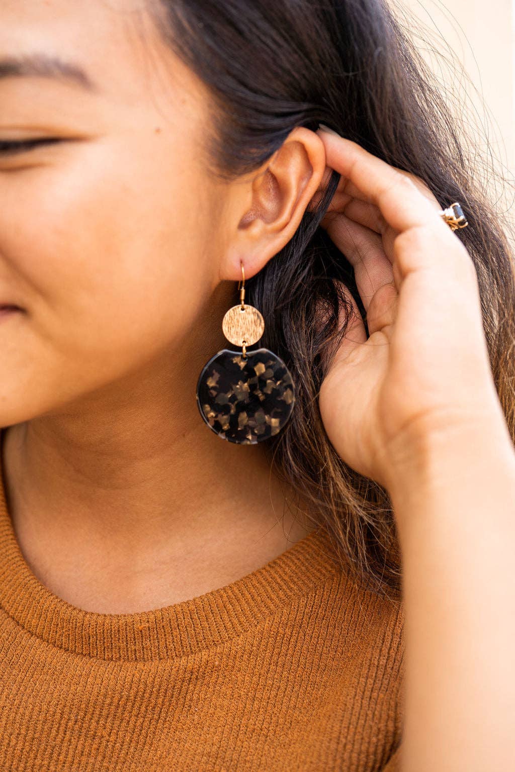 Spiffy & Splendid - Zoey Earrings - Black & Bronze // Jewelry, Gifts