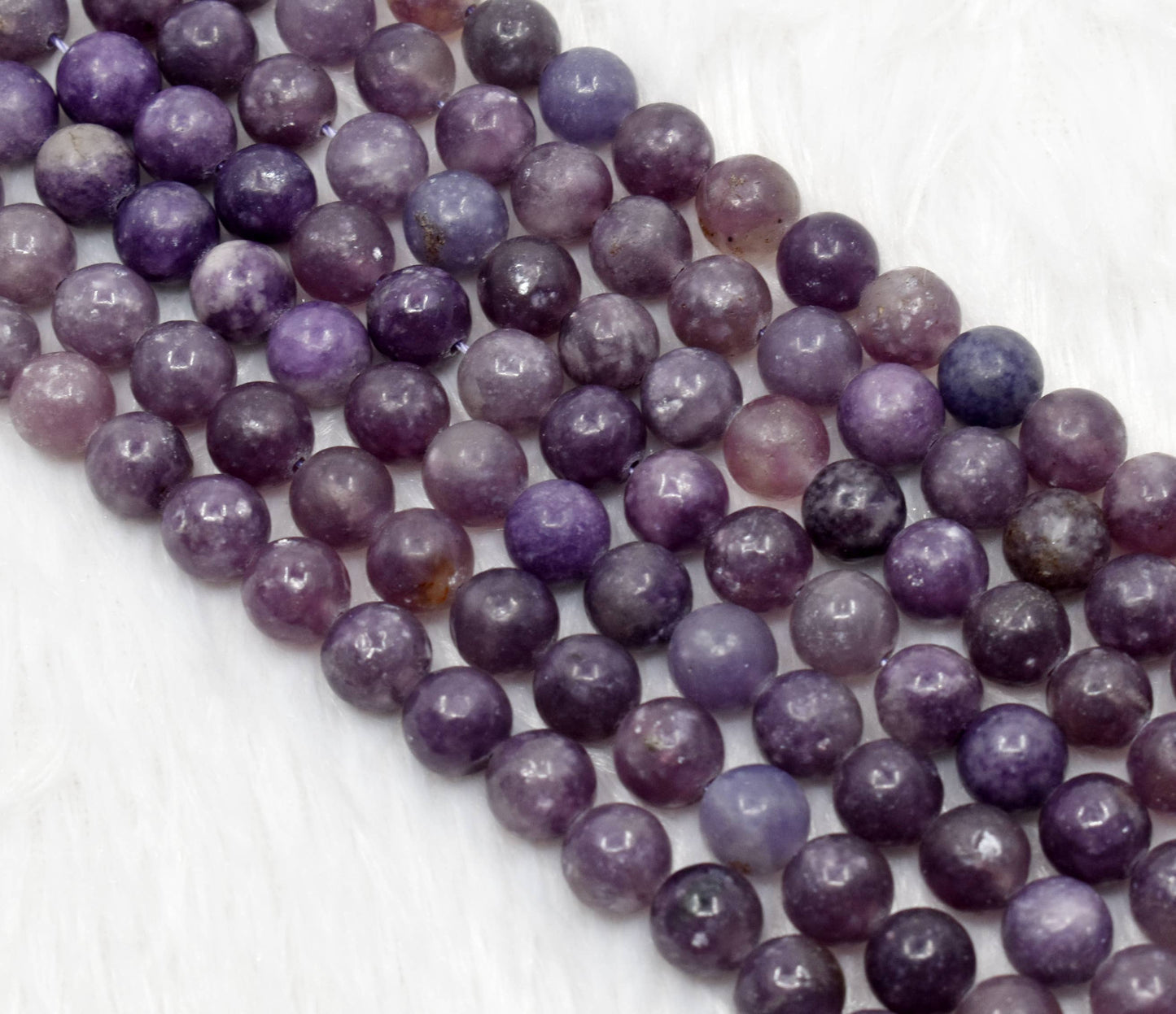 Soothing Crystals - Lepidolite Round Beads, 6mm, 8mm,10mm Project For Beads
