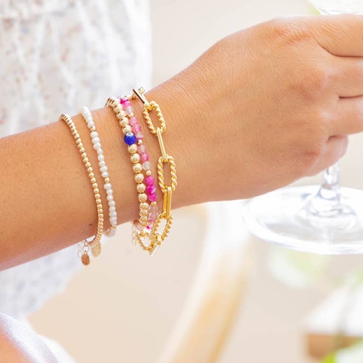 True by Kristy Jewelry - Freshwater Pearl Beaded Gold Filled Bracelet