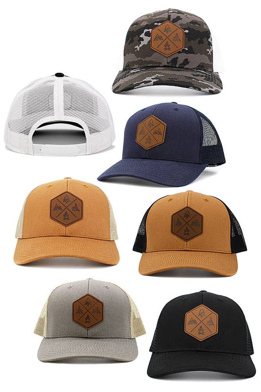 Hana - Outdoor PU patch mesh baseball cap