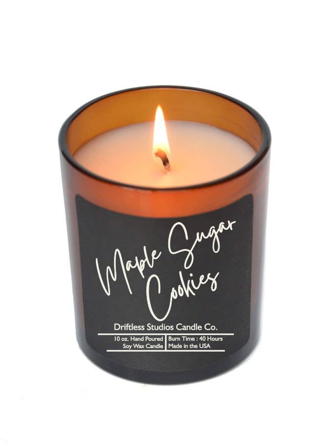 Driftless Studios - Maple Sugar Cookies Soy Candle -10oz Jar + Lid Black Label