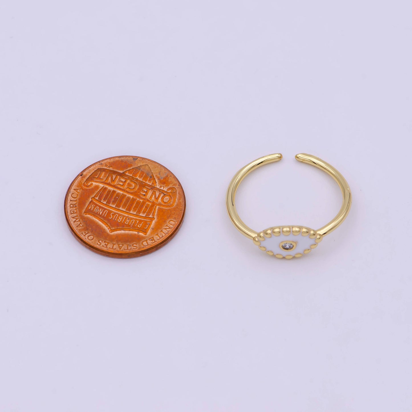 Aim Eternal - Minimalist 24K Gold Filled Beaded Evil Eye with Crystal Zirc