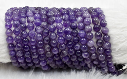 Soothing Crystals - Amethyst Round Beads, 4mm,6mm,8mm,10mm,12mm Mala For Beads