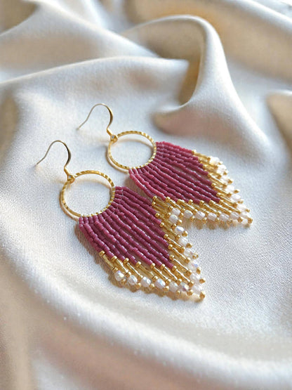 Mountain Sun Creations - Glimmer - Elegant Monochromatic Fringe Earrings