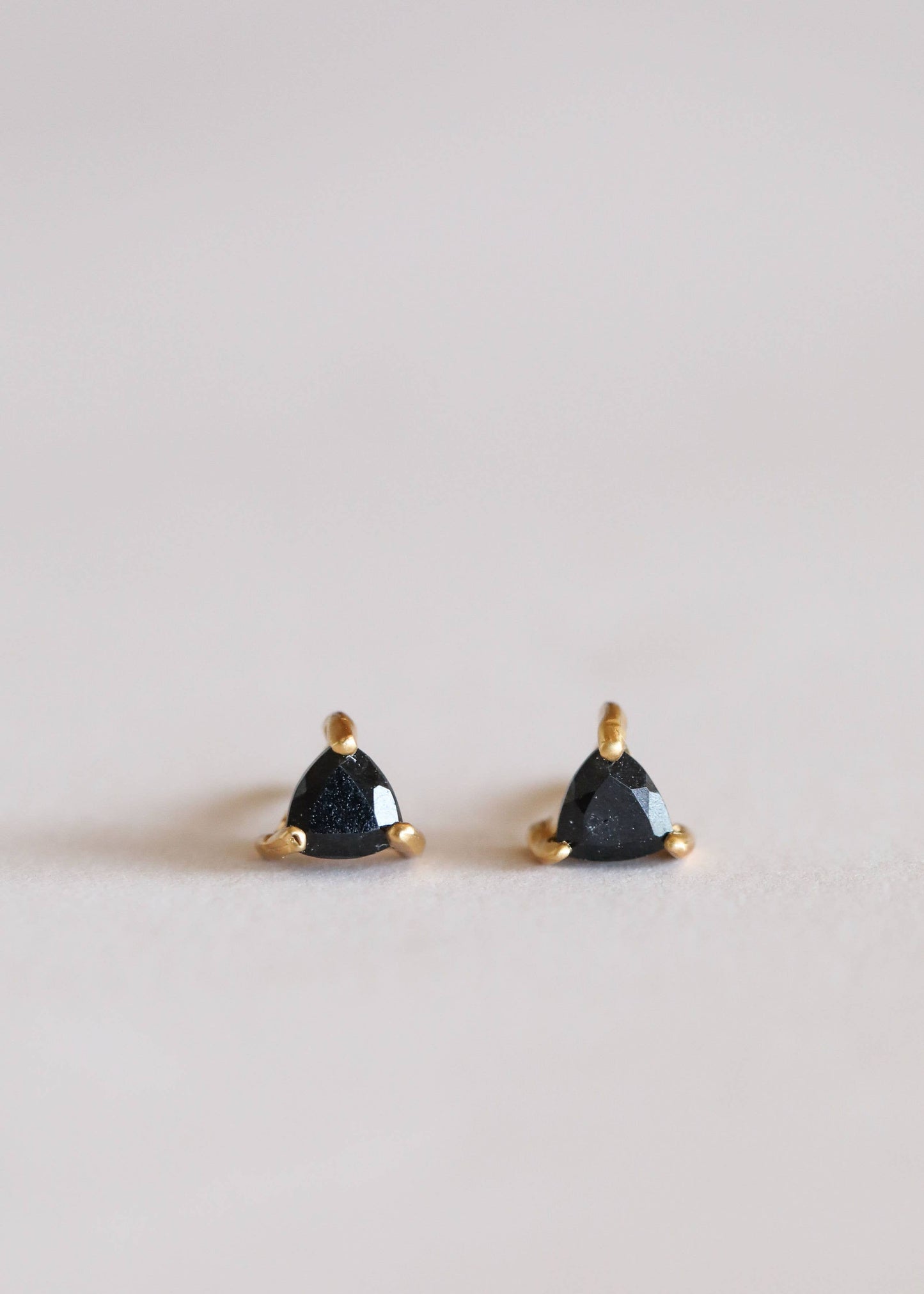 JaxKelly - Mini Energy Gem - Black Tourmaline - Gold Earrings