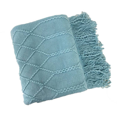 Fennco Styles - Rhombus Diamond Knit 50x60 Inch Throw Blanket