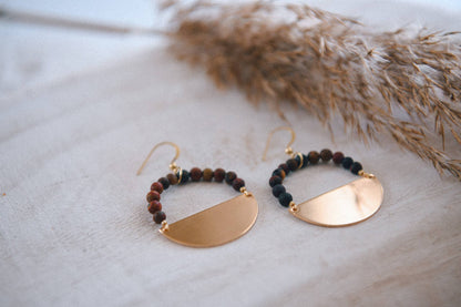 Cecelia Designs Jewelry - Stella Beaded Half Moon Hoop Earrings