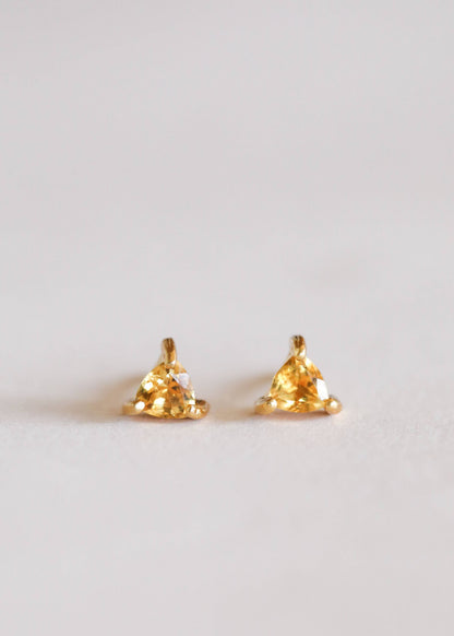 JaxKelly - Mini Energy Gem - Citrine - Gold Earrings
