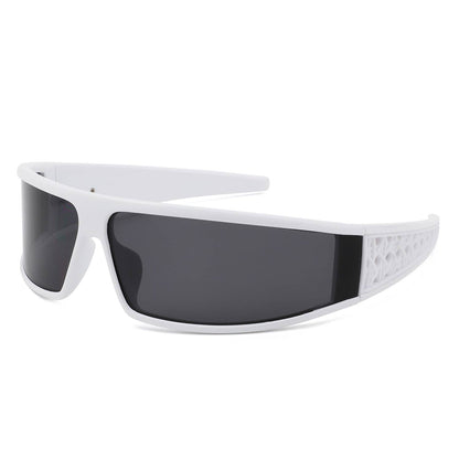 Cramilo Eyewear - Sport Shield Patterned Temples Wraparound Sunglasses