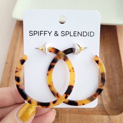 Spiffy & Splendid - Cameron Hoops - Tortoise // Earrings, Jewelry