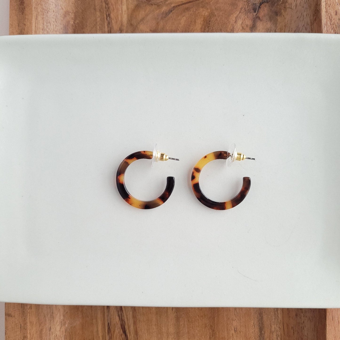 Spiffy & Splendid - Cam Mini Hoops - Tortoise //  Earrings, Jewelry