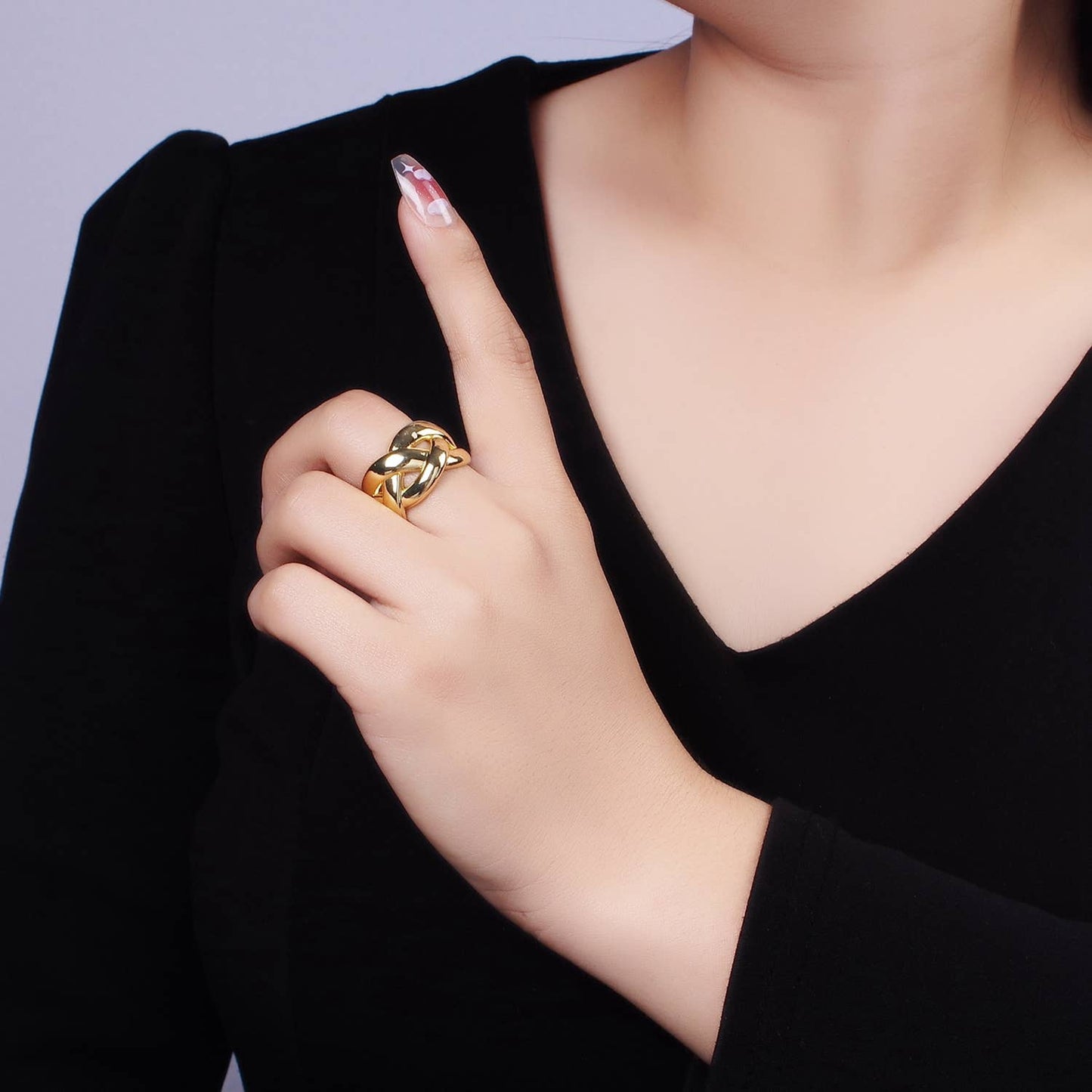 Aim Eternal - 14K Gold Filled Multiple Band Fold Ring in Gold & Silver
