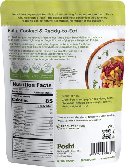 POSHI - Poshi - Mediterranean Three Bean Salad 4.4oz
