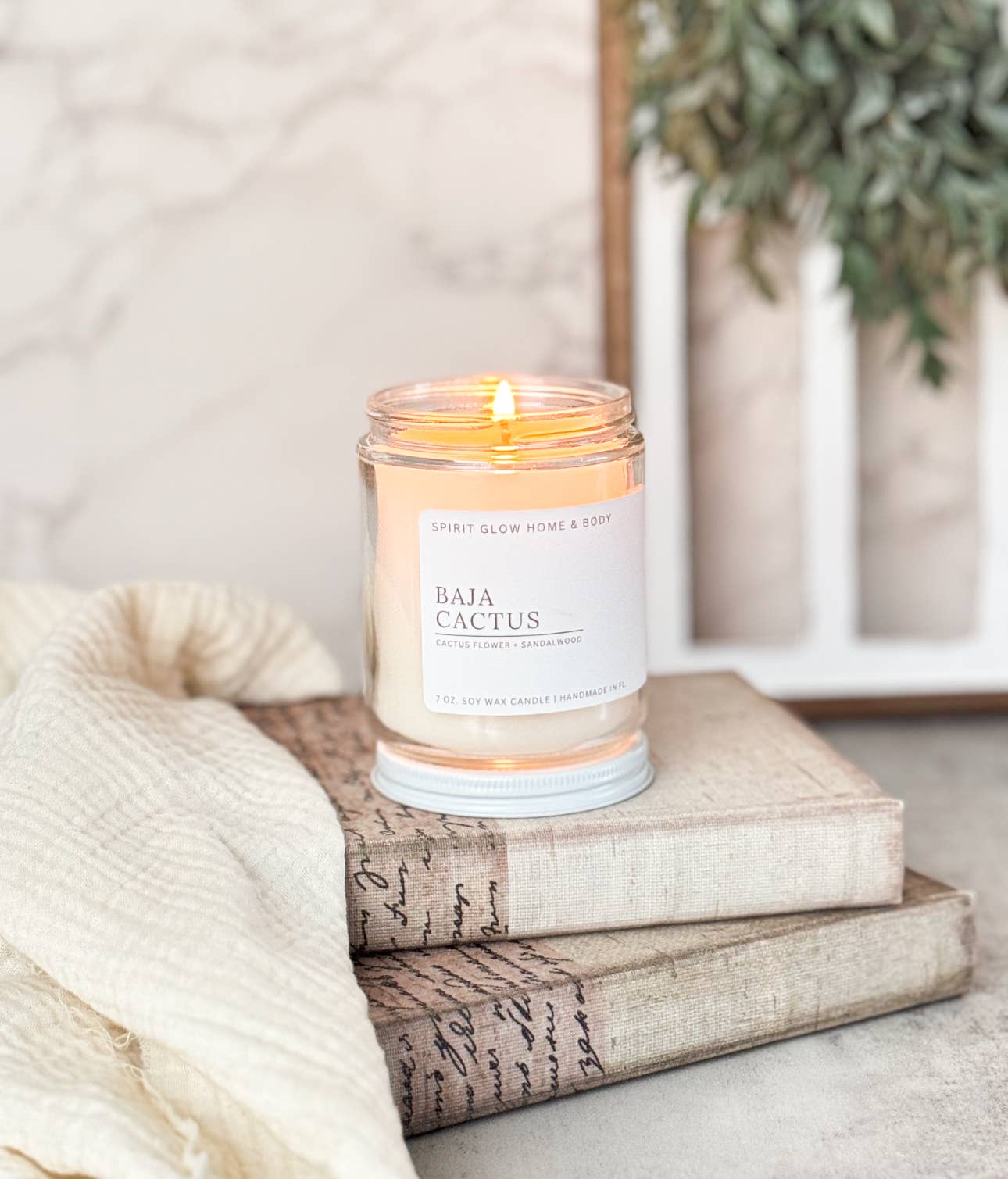 Spirit Glow Home & Body Essentials - Baja Cactus - 7oz. Soy Wax Candle