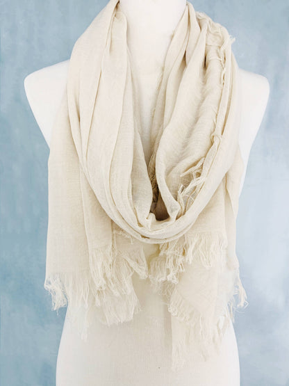 JC Sunny Fashion - 10 Colors-Soft As Cashmere Oversized Solid Frayed Scarf