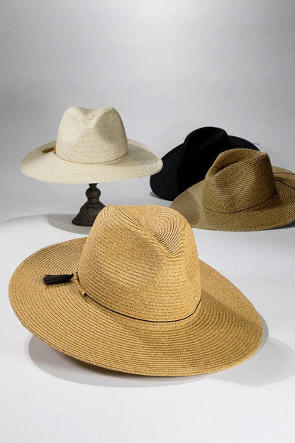 Urbanista - Duo-Tone Panama Hat with Wood Beads